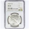 Image 1 : 1923-D Silver Peace Dollar NGC MS60