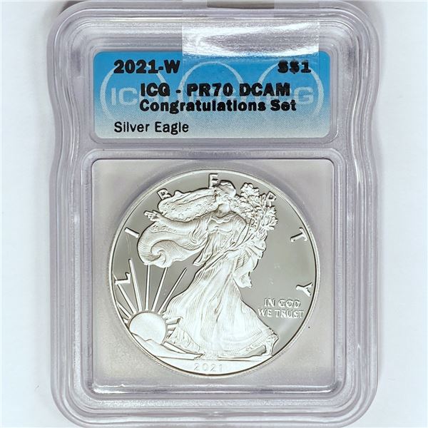 2021-W American Silver Eagle ICG PR70 DCAM