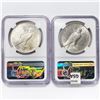 Image 2 : 1922-D Set (2) Silver Peace Dollar NGC MS61