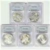 Image 1 : 1923 Set (5) Silver Peace Dollar PCGS MS64