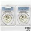 Image 1 : 1963 Set (2) Franklin Half Dollar PCGS MS64