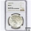 Image 1 : 1923-D Silver Peace Dollar NGC MS61
