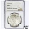 Image 1 : 1922-D Silver Peace Dollar NGC MS61