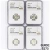 Image 1 : 1942-D (2), 1940 (2) Set Mercury Dimes NGC MS65