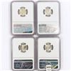 Image 2 : 1942-D (2), 1940 (2) Set Mercury Dimes NGC MS65