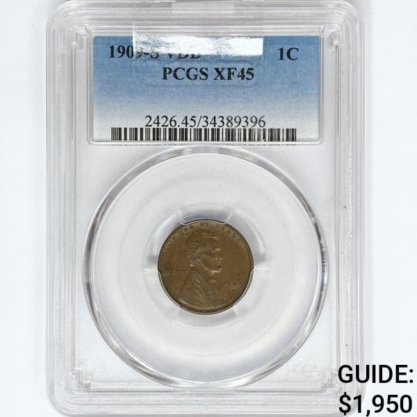 1909-S VDB Wheat Cent PCGS XF45