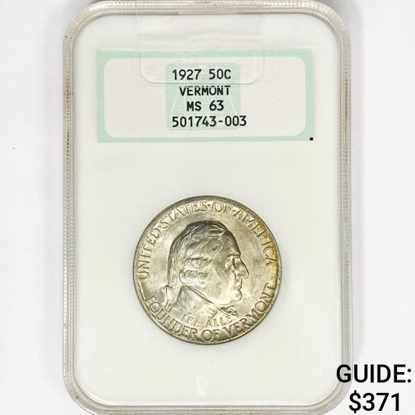 1927 Vermont Half Dollar NGC MS63