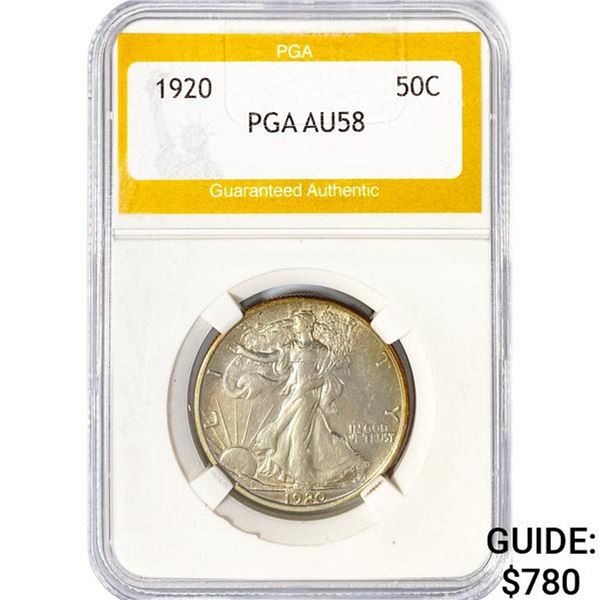 1920 Walking Liberty Half Dollar PGA AU58