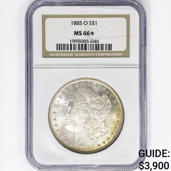 1885-O Morgan Silver Dollar NGC MS66*
