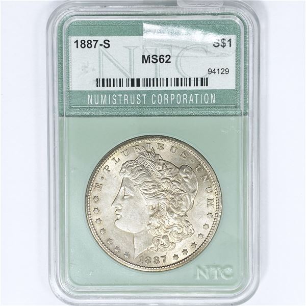 1887-S Morgan Silver Dollar NTC MS62