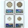 Image 2 : 1938-1957 Set (4) 5C, 10C, 50C NGC MS65
