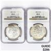 Image 1 : 1883 Set (2) Morgan Silver Dollar NGC MS62