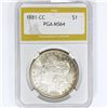 Image 1 : 1881-CC Morgan Silver Dollar PGA MS64