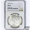 Image 1 : 1923-D Silver Peace Dollar NGC MS62