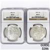 Image 1 : 1888, 1896 Set (2) Morgan Silver Dollar NGC MS62