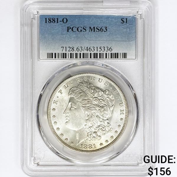 1881-O Morgan Silver Dollar PCGS MS63