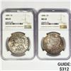 Image 1 : 1884, 1896 Set (2) Morgan Silver Dollar NGC MS63