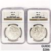 Image 1 : 1889, 1886 Set (2) Morgan Silver Dollar NGC MS62