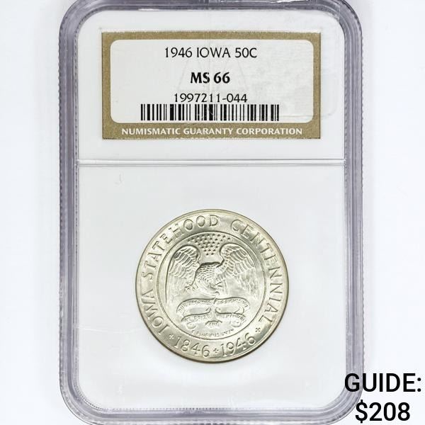 1946 Iowa Half Dollar NGC MS66