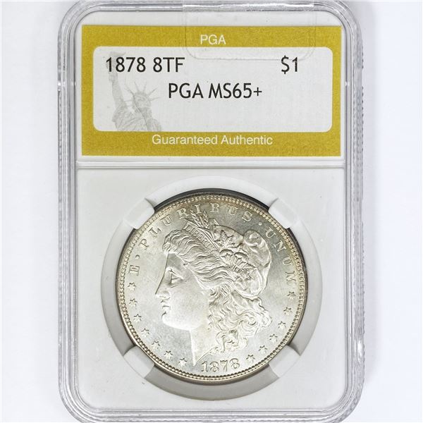 1878 8TF Morgan Silver Dollar PGA MS65+