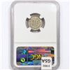Image 2 : 1870 Nickel Three Cent NGC AU58