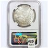 Image 2 : 1883-CC Morgan Silver Dollar NGC MS63