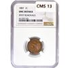 Image 1 : 1887 Indian Head Cent NGC UNC Details, Spot Remova