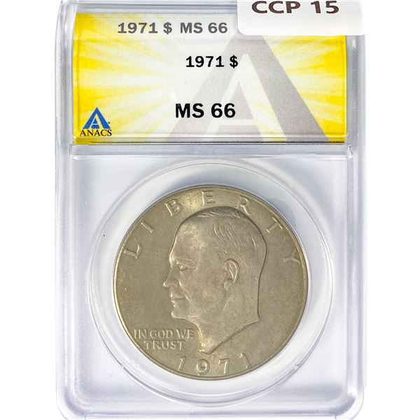 1971 Eisenhower Silver Dollar ANACS MS66