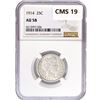 Image 1 : 1914 Barber Quarter NGC AU58