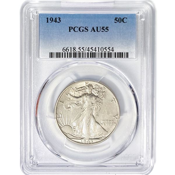 1943 Walking Liberty Half Dollar PCGS AU55
