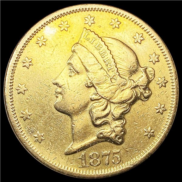 1875-S $20 Gold Double Eagle NEARLY UNCIRCULATED