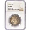 Image 1 : 1893 Barber Half Dollar NGC MS65