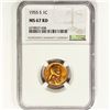 Image 1 : 1955-S Wheat Cent NGC MS67 RD
