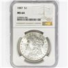 Image 1 : 1887 Morgan Silver Dollar NGC MS64