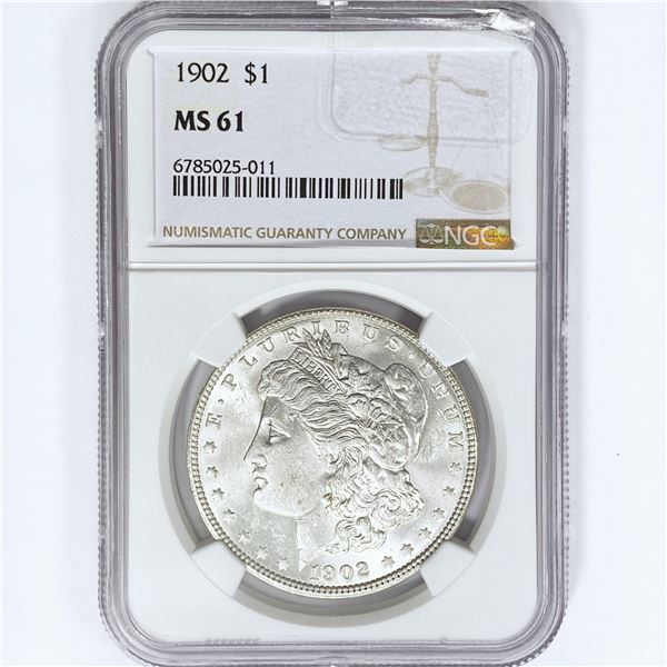 1902 Morgan Silver Dollar NGC MS61