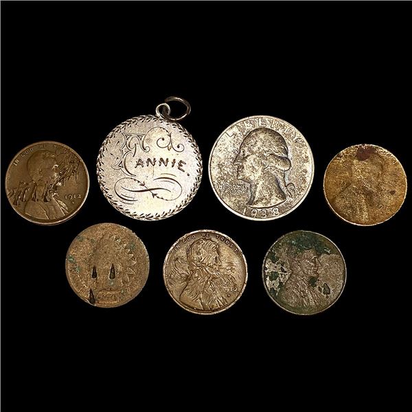 (7) Varied US Coins (1876, 1938-S, (3) 1912-S)