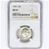 Image 1 : 1939 Washington Silver Quarter NGC MS67