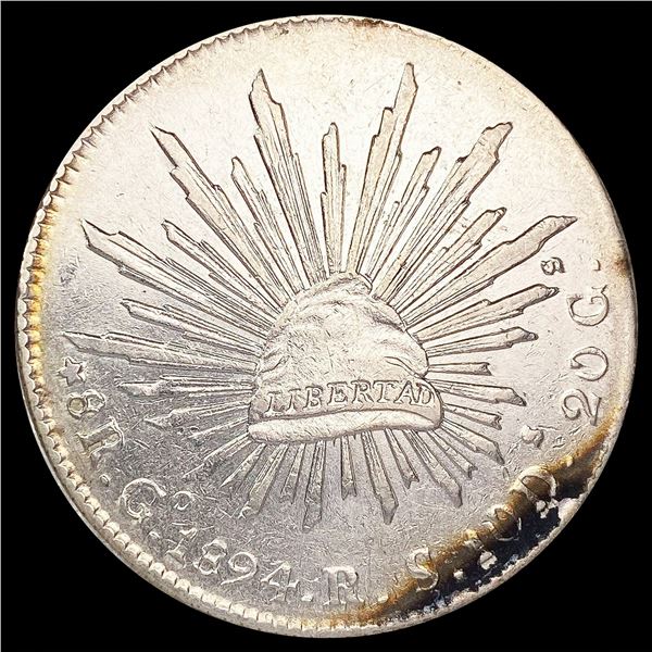 1894 Mexico Silver 8 Reales CLOSELY UNCIRCULATED