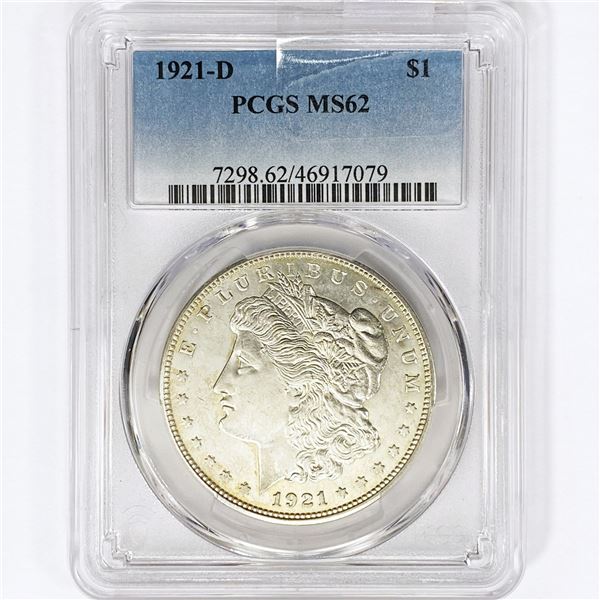 1921-D Morgan Silver Dollar PCGS MS62