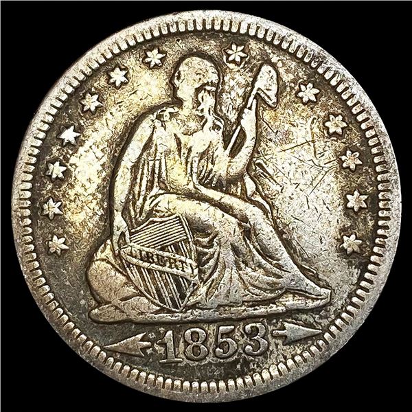 1853 Arws & Rays Seated Liberty Quarter NICELY