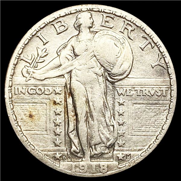 1918-D Standing Liberty Quarter LIGHTLY