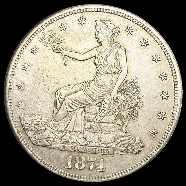 1874-S Silver Trade Dollar CLOSELY UNCIRCULATED