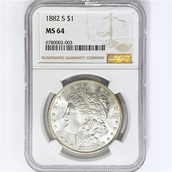 1882-S Morgan Silver Dollar NGC MS64
