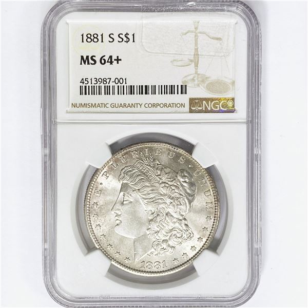 1881-S Morgan Silver Dollar NGC MS64+