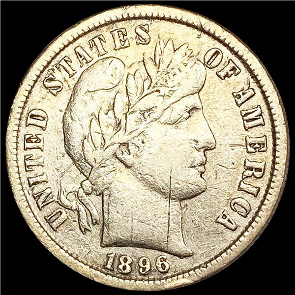1896-S Barber Dime LIGHTLY CIRCULATED