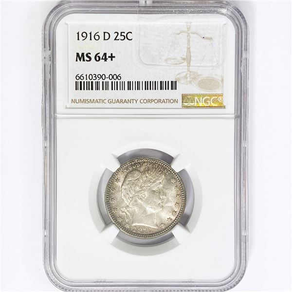 1916-D Barber Quarter NGC MS64+