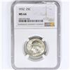 Image 1 : 1932 Washington Silver Quarter NGC MS64