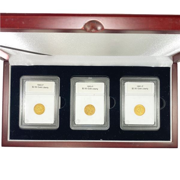 1843-1861 Gold $2.50 Liberty Set (3 Coins)