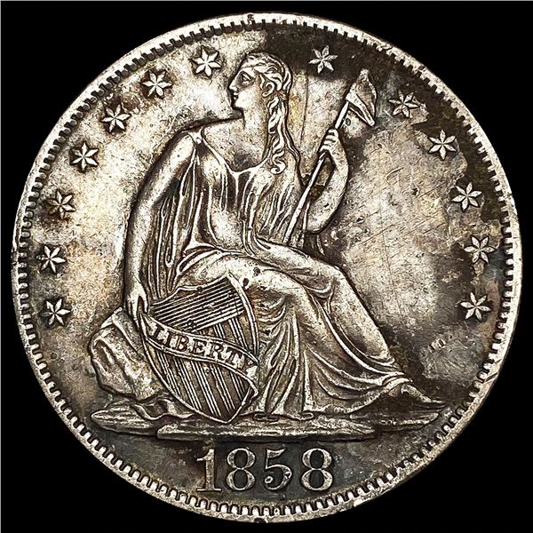 1858-O Seated Liberty Half Dollar NEARLY