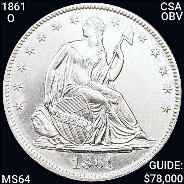 1861-O CSA OBV Seated Liberty Half Dollar CHOICE